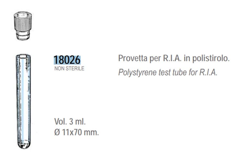 Eprubeta ps 11*70 mm - vol. 3ml