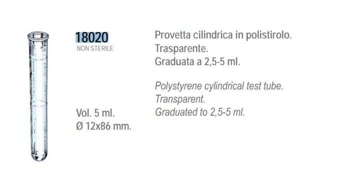Eprubeta ps 12*86 mm - vol. 5ml