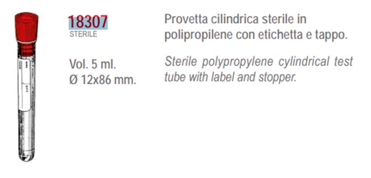 Eprubeta sterila cu dop 5ml - kima (set 100buc)